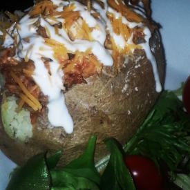 BBQ Chicken stuffed baked potato